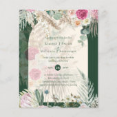 Papier BUDGET BOHO Emerald Green BOHO Floral rose Mariage (Devant)