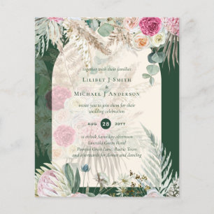 Papier BUDGET BOHO Emerald Green BOHO Floral rose Mariage