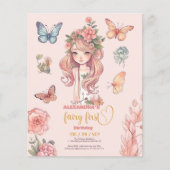 Papier Budget Boho Fairy Première fille 1er anniversaire (Devant)