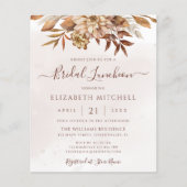 Papier Budget Boho Fall Floral Bridal Luncheon Invitation (Devant)