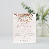 Papier Budget Boho Fall Floral Bridal Shower Invitation (Debout devant)