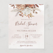 Papier Budget Boho Fall Floral Bridal Shower Invitation (Devant)