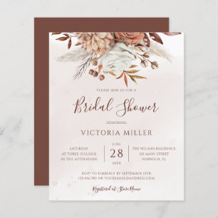 Papier Budget Boho Fall Floral Bridal Shower Invitation