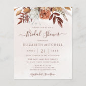 Papier Budget Boho Fall Floral Bridal Shower Invitation (Devant)