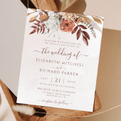 Papier Budget Boho Fall Terracotta Floral Wedding Invitat