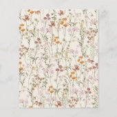 Papier Budget Boho Fleur sauvage Beige Garden Mariage (Dos)
