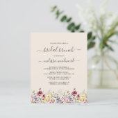 Papier Budget Boho Fleur sauvage Bridal Brunch Invitation (Debout devant)