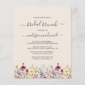Papier Budget Boho Fleur sauvage Bridal Brunch Invitation (Devant)