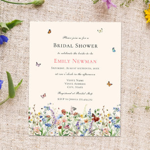 Papier Budget Boho Fleur sauvage Butterflies Fête des mar