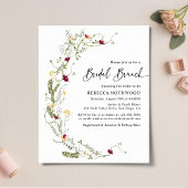 Papier Budget Boho Fleur sauvage Invitation de Brunch de 