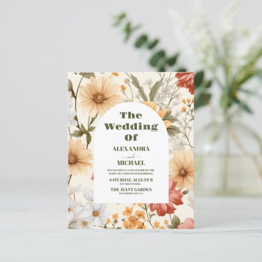 Papier Budget Boho Fleur sauvage Mariage botanique (Debout devant)
