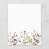 Papier Budget Boho Fleurs sauvages Anniversaire Fête Invi (Dos)
