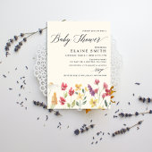 Papier Budget Boho Fleurs sauvages bébé douche Invitation