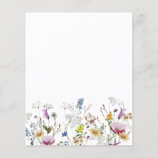 Papier Budget Boho Fleurs sauvages Faire-part de mariage (Dos)