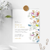Papier Budget Boho Fleurs sauvages Faire-part de mariage