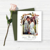 Papier Budget Boho Floral Arch Photo Enregistrer la date