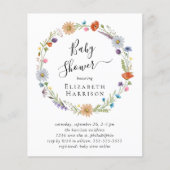Papier Budget Boho Floral Baby shower Invitation (Devant)
