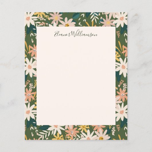 Papier Budget Boho Floral Baby shower vert Merci (Devant)