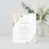 Papier Budget Boho Floral Blush Rose Sage Wedding Invitat (Debout devant)