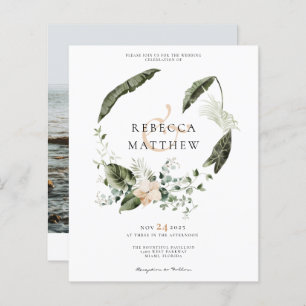 Papier Budget Boho Floral Greenery Mariage Photo Invitati