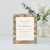 Papier Budget Boho Floral Jaune Baby shower Invitation (Debout devant)