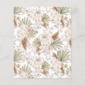 Papier Budget Boho Floral Pampas Grass Tea Fête des marié (Dos)