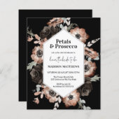 Papier Budget Boho Floral Petals & Prosecco Fête des mari (Devant / Derrière)
