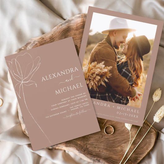 Papier Budget Boho Floral Wedding Invitations