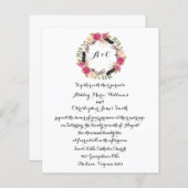 Papier Budget Boho Floral Wedding Invite Greenery (Devant / Derrière)