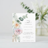Papier Budget Boho Florals Eucalyptus Faire-part de maria (Debout devant)