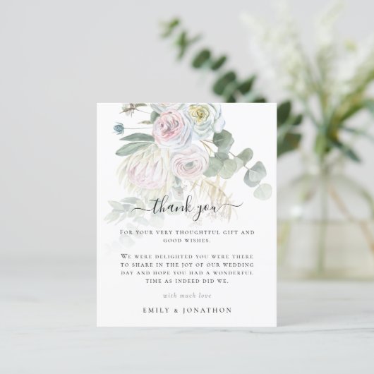 Papier Budget Boho Florals Eucalyptus Mariage Merci (Debout devant)