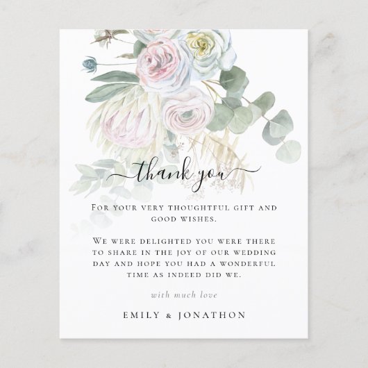 Papier Budget Boho Florals Eucalyptus Mariage Merci (Devant)