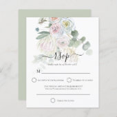 Papier Budget Boho Florals Eucalyptus Mariage RSVP (Devant / Derrière)
