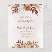 Papier Budget Boho Flowers Mariage de automne Enregistrer (Devant)