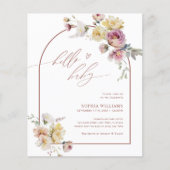 Papier Budget Boho Garden Rose Baby shower Invitation (Devant)