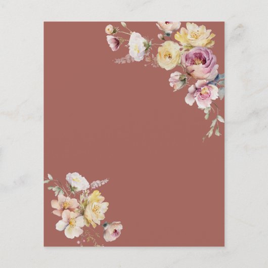 Papier Budget Boho Garden Rose Dedication Invitation (Dos)