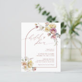 Papier Budget Boho Garden Rose nuptiale douche Invitation (Debout devant)