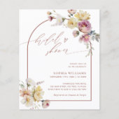 Papier Budget Boho Garden Rose nuptiale douche Invitation (Devant)