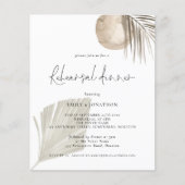 Papier Budget Boho Grass Beige Répétition Dîner Invitatio (Devant)