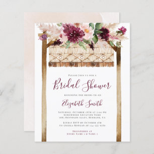Papier Budget Boho Greenery Blush Fête des mariées Invita