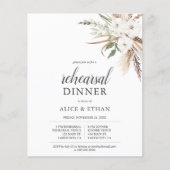 Papier Budget Boho Greenery Pampa Grass Dîner de répétiti (Devant)