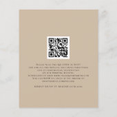 Papier Budget Boho Gris Beige QR Code Faire-part de maria (Dos)