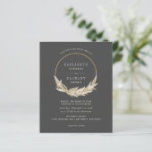 Papier Budget Boho Hoop Pampas Grass Dark Wedk Invite (Debout devant)