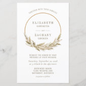 Papier Budget Boho Hoop Pampas Grass Faire-part de mariag (Devant)