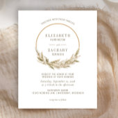 Papier Budget Boho Hoop Pampas Grass Faire-part de mariag