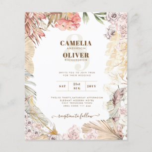 Papier BUDGET BOHO Mariage Inviter téléchargement numériq