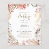 Papier BUDGET BOHO Mariage Inviter téléchargement numériq (Devant)