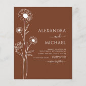 Papier Budget Boho Moderne Floral Mariages Invitations (Devant)