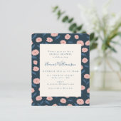 Papier Budget Boho Navy Flowers Invitation Fête des marié (Debout devant)