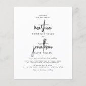 Papier Budget Boho noir & blanc Élégant Mariage photo (Dos)